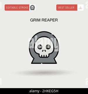 Einfaches Vektorsymbol „Grim Reaper“. Stock Vektor