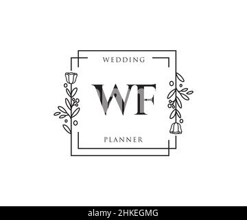 WF feminines Logo. Verwendbar für Natur, Salon, Spa, Kosmetik und Beauty Logos. Flaches Vektor-Logo-Design-Template-Element. Stock Vektor