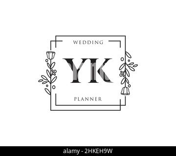 YK-feminines Logo. Verwendbar für Natur, Salon, Spa, Kosmetik und Beauty Logos. Flaches Vektor-Logo-Design-Template-Element. Stock Vektor