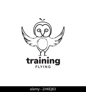Scheune Eule Ausbildung fliegen Logo Design Vektor Grafik Symbol Illustration kreative Idee Stock Vektor