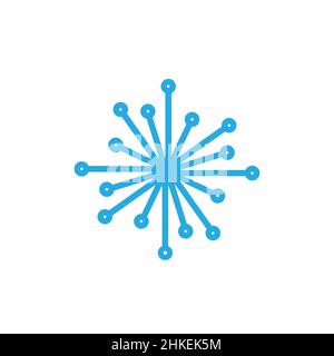Linie verbinden Punkt Technologie Logo Design, Vektor Grafik Symbol Symbol Illustration kreative Idee Stock Vektor