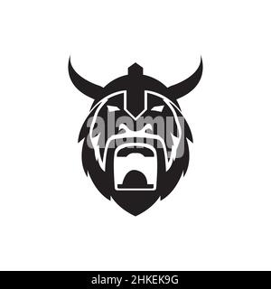 Isolierte viking brüllen Logo-Design, Vektor-Grafik Symbol Symbol Illustration kreative Idee Stock Vektor
