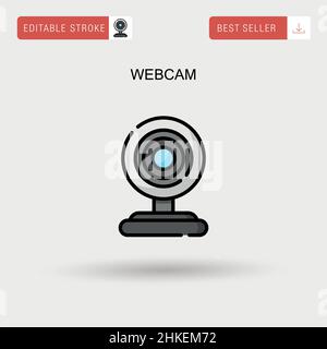 Webcam einfaches Vektorsymbol. Stock Vektor