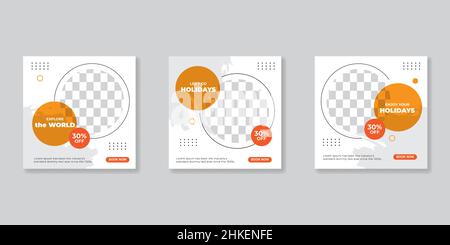 Social-Media-Banner-Design nach der Reise Stock Vektor