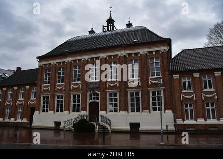 Norden, Deutschland 12. März 2021, die Mennonitische Kirche in der niedersächsischen Stadt Norden Stockfoto