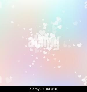 Weißes Herz liebt Konfettis. Valentinstag Explosion makellosen Hintergrund. Fallende transparente Herzen Konfetti auf rosa Hintergrund. Comely Vektor Stock Vektor