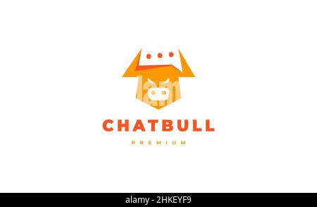 Chat Bull Logo Design Vektorgrafik Stockfoto