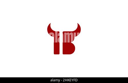 Buchstabe B Bull Logo Design Vektor Illustration Stockfoto