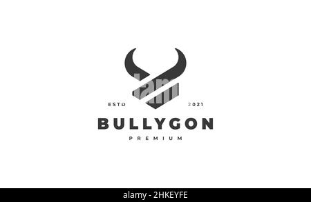 Horns Buffalo Logo Design Illustration Stockfoto