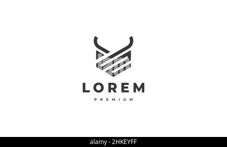 Horns Buffalo Logo Design Illustration Stockfoto