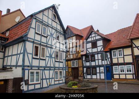 Malerische Häuser in Bad Sooden-Allendorf im Werra-Tal in Deutschland, Hessen Stockfoto