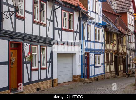 Malerische Häuser in Bad Sooden-Allendorf im Werra-Tal in Deutschland, Hessen Stockfoto