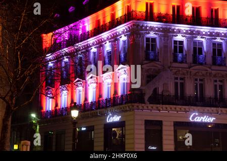 Paris auf den champs Elysees im dezember 2012 Stockfoto