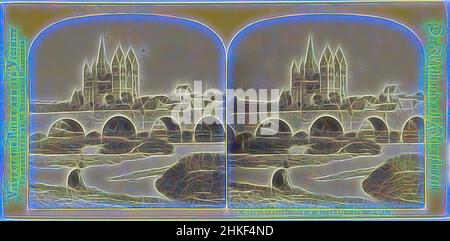 Inspiriert von Blick auf die Brücke und die Kathedrale von Limburg an der Lahn, Deutschland, Vue de la cathédrale et du pont à Limburg sur le Lahn, Blick auf den Rhein und seine Umgebung, der Rhein und seine Umgebungen, William England, Limburg an der Lahn, 1867 - 1868, Papier, Albumdruck, Höhe 83 mm × Breite 172, neu gestaltet von Artotop. Klassische Kunst neu erfunden mit einem modernen Twist. Design von warmen fröhlichen Leuchten der Helligkeit und Lichtstrahl Strahlkraft. Fotografie inspiriert von Surrealismus und Futurismus, umarmt dynamische Energie der modernen Technologie, Bewegung, Geschwindigkeit und Kultur zu revolutionieren Stockfoto