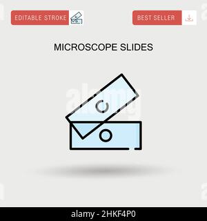 Einfaches Vektorsymbol für Mikroskop-Objektträger. Stock Vektor