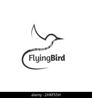 Flying Bird Logo Linie Kunst, Vektor-Symbol Vorlage Stock Vektor