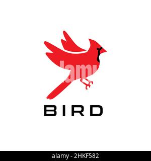 Abstraktes fliegendes rotes Vogel-Logo, Designvorlage Stock Vektor