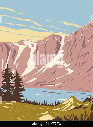 Medizin Bow-Routt National Forest in Wyoming und Colorado WPA Poster Art Stockfoto