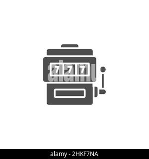 Spielautomat mit sieben gefüllten Symbol, Umriss-Vektor-Zeichen, linear Stil Piktogramm isoliert auf weiß. Casino Maschine Symbol, Logo Illustration. Editabl Stock Vektor
