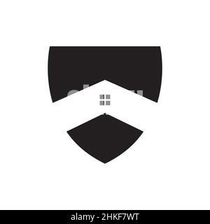 Schild mit Home Form Logo-Design, Vektor-Grafik Symbol Symbol Illustration kreative Idee Stock Vektor