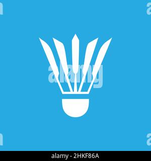 Weiße minimalistische Federball Logo-Design, Vektor-Grafik Symbol Symbol Illustration kreative Idee Stock Vektor