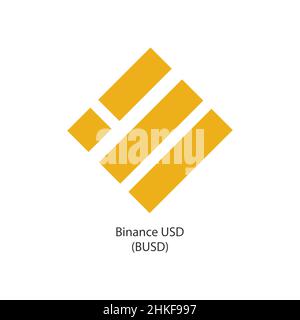 BUSD Kryptowährung Plattform Token Logo Münze Symbol auf weißem Hintergrund isoliert. Stock Vektor