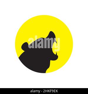 Isolierter Kopf Bär brüllen Logo-Design, Vektor Grafik Symbol Symbol Illustration kreative Idee Stock Vektor