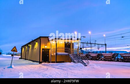 Kiruna Bahnhof in Schweden Stockfoto