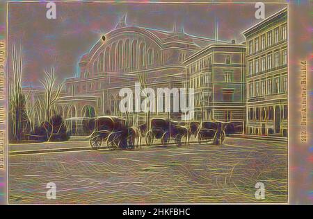 Inspiriert von View of the Anhalter Bahnhof in Berlin, der Anhalter Bahnhof, Berlin und Umgebung, Sophus Williams, Berlin, 1881, Albumendruck, Höhe 109 mm × Breite 167 mm, neu gestaltet von Artotop. Klassische Kunst neu erfunden mit einem modernen Twist. Design von warmen fröhlichen Leuchten der Helligkeit und Lichtstrahl Strahlkraft. Fotografie inspiriert von Surrealismus und Futurismus, umarmt dynamische Energie der modernen Technologie, Bewegung, Geschwindigkeit und Kultur zu revolutionieren Stockfoto