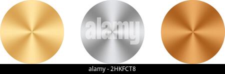 Medal Award Vektor in Gold, Silber, Bronze auf weißem isolierten Rücken gesetzt. Verwendbar für Feiern und Preisverleihungen. Stock Vektor