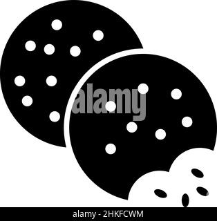 Cookie Glyph Symbol Food Vector Stock Vektor