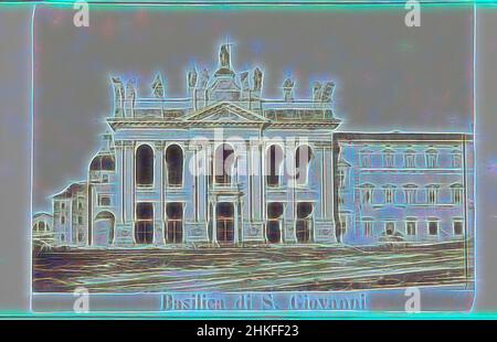 Inspiriert von Blick auf die päpstliche Archbasilika des Hl. Johannes vom Lateran in Rom, Basilica di S. Giovanni, Sint-Jan van Lateranen, 1850 - 1900, Albumendruck, Höhe 107 mm × Breite 168 mm, neu gestaltet von Artotop. Klassische Kunst neu erfunden mit einem modernen Twist. Design von warmen fröhlichen Leuchten der Helligkeit und Lichtstrahl Strahlkraft. Fotografie inspiriert von Surrealismus und Futurismus, umarmt dynamische Energie der modernen Technologie, Bewegung, Geschwindigkeit und Kultur zu revolutionieren Stockfoto