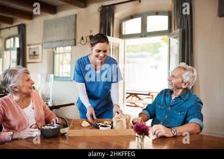 Das Frühstück ist der beste Start in den Tag Stockfoto