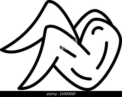 Chicken Wings Outline Symbol Food Vector Stock Vektor