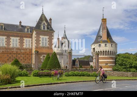 Frankreich, Eure-et-Loir, die Perche, das Schloss Frazé, Fahrradtour Stockfoto