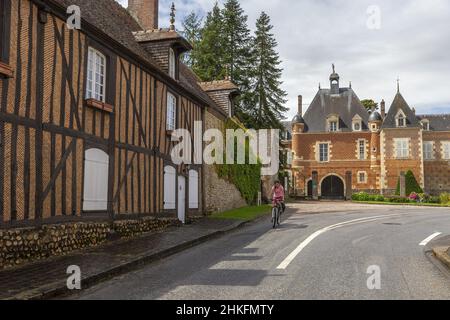 Frankreich, Eure-et-Loir, die Perche, das Schloss Frazé, Fahrradtour Stockfoto