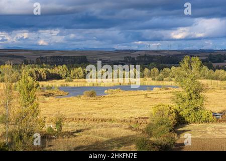 Spanien, Kastilien und León, Atapuerca, Dorf am Camino Francés, spanische Pilgerroute nach Santiago de Compostela, UNESCO-Weltkulturerbe Stockfoto