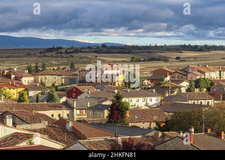 Spanien, Kastilien und León, Atapuerca, Dorf am Camino Francés, spanische Pilgerroute nach Santiago de Compostela, UNESCO-Weltkulturerbe Stockfoto