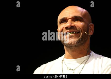 Goldie beim Hay Festival am 27th. Mai 2018. Clifford Joseph Price MBE, besser bekannt als Goldie, ist ein britischer Musiker, Musikproduzent und DJ. I Stockfoto