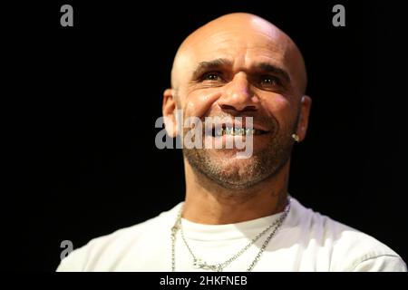 Goldie beim Hay Festival am 27th. Mai 2018. Clifford Joseph Price MBE, besser bekannt als Goldie, ist ein britischer Musiker, Musikproduzent und DJ. I Stockfoto