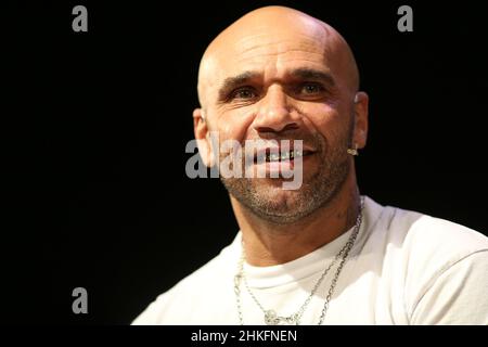 Goldie beim Hay Festival am 27th. Mai 2018. Clifford Joseph Price MBE, besser bekannt als Goldie, ist ein britischer Musiker, Musikproduzent und DJ. I Stockfoto