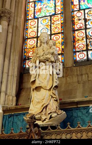 Frankreich, Aube, Troyes, Saint Urbain Basilika, der selige Virign der Rebe, Meisterwerk der Schule von Troyes, Anfang des 16th. Jahrhunderts Stockfoto