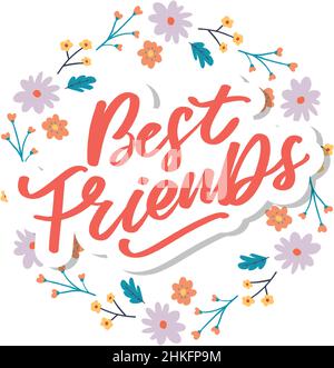 Soul Schwester mit Herz Schriftzug Design beste Freund Vorläufer Bff besties Stock Vektor