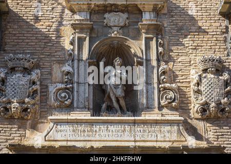 Spanien, Navarra, Pamplona (Iruña), Bühne auf dem Camino Francés, spanische Pilgerroute nach Santiago de Compostela, UNESCO-Weltkulturerbe, ehemaliges Seminar von San Juan Stockfoto