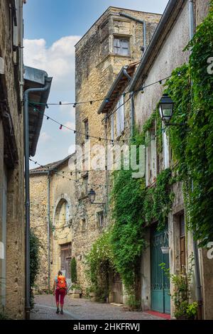 Frankreich, Gironde, La Reole, Stadt der Kunst und Geschichte, Bühne auf der Via Lemovicensis oder Vezelay Weg, einer der wichtigsten Wege nach Santiago de Compostela, mittelalterliche Hotel Peysseguin Stockfoto