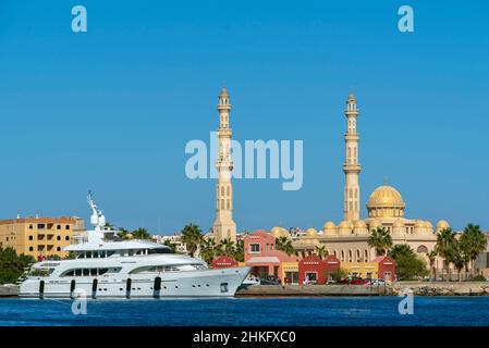 Ägypten, Governorat am Roten Meer, Hurghada, große Moschee von Hurghada, El Mina Masjid Stockfoto