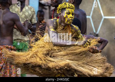 Benin, Possotome Provinz, Awame, Voodoo Tänze und Trance genannt Koku Houn, Koku Gottheit Stockfoto