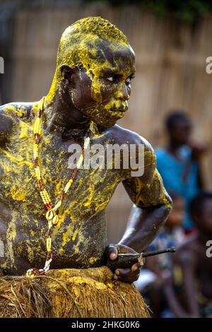 Benin, Possotome Provinz, Awame, Voodoo Tänze und Trance genannt Koku Houn, Koku Gottheit Stockfoto