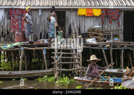 Benin, Cotonou, die schwimmende Stadt Ganvie Stockfoto