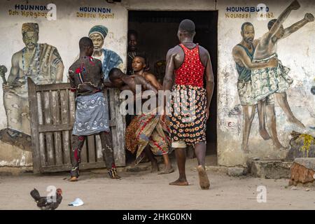 Benin, Possotome Provinz, Awame, Voodoo Tänze und Trance genannt Koku Houn, Koku Gottheit Stockfoto